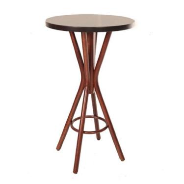 Imagem de Mesa Bistrô Alta França de Madeira Redonda - Lideratti, Laca - Nude