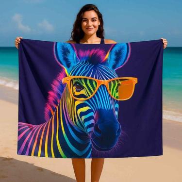 Imagem de Canga/Pareô Sublimado Zebra Neon 1,00x1,50m - Fera Print - Sublimatex