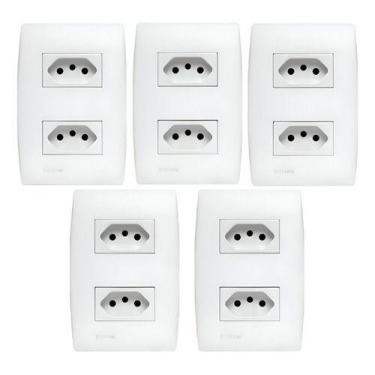 Imagem de Kit 5 Conjuntos Tomadas Duplas 10A Siemens Ilus