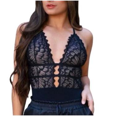 Imagem de Body Renda Com Bojo Alcinha - Armário da van, Preto, tamanho único