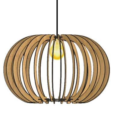 Imagem de Luminária Teto Tipo Pendente Deusa Mdf Completa - MDF Cru