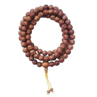 Imagem de EDMIRIA Contas de oração budista Bodhi Seed Raktu Bodh Gaya Mala 108 contas de oração budista Japa Bodhi Mala para meditação Yoga, 10mm, Madeira, Sem Pedra Preciosa