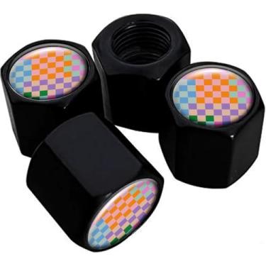 Imagem de Tampas de haste de válvula de pneu de metal, pacote com 4, tampas de haste de roda de carro, tampas de válvula de ar universais de alumínio para carros, caminhões, SUVs, bicicletas, motocicletas