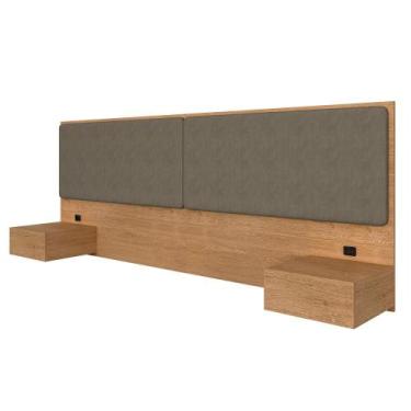 Imagem de Cabeceira Suspensa Casal Portugal Carvalho/capuccino Móveis Arapongas 