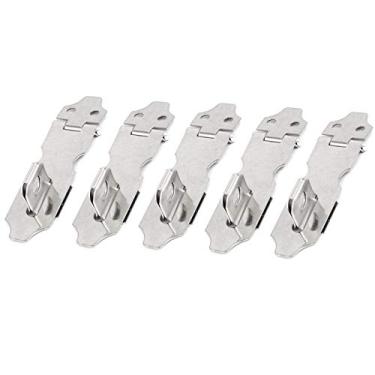 Imagem de HLin 5 peças de aço inoxidável 56 mm de comprimento cadeado de segurança trava de porta grampos 5,56 cm