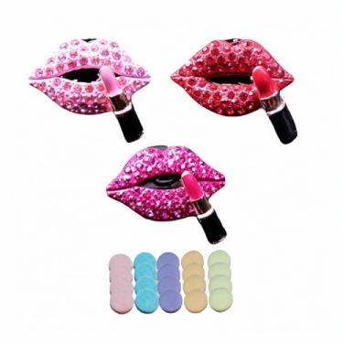 Imagem de LXQTAO Clipe de fragrância sólida Creative Red Lips para saída de ar do carro - um acessório de interior de carro elegante e funcional (tipo 1)