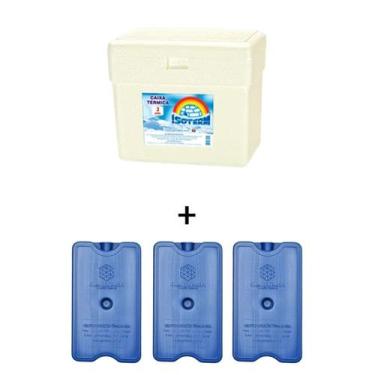 Imagem de Caixa Térmica de Isopor 3 litros + 3 Gelos Reutilizáveis GR400 400ml -
