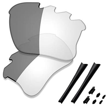 Imagem de SAUCER Lentes de reposição premium e kits de borracha para Oakley Flak Jacket XLJ ventilado | Flak Jacket XLJ Óculos de sol ventilados Low Bridge Fit High Defense - Ativado fotocromático