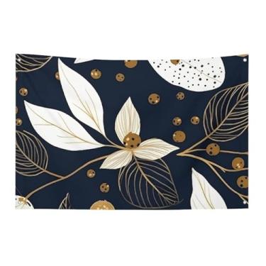 Imagem de Bandeira de folhas e frutos silvestres 119 x 178 cm, não desbota, bandeira de boas-vindas, jardim, quintal, bandeira, decoração de casa, decoração de casa