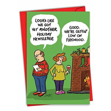 Imagem de NobleWorks - Cartão de felicitações engraçado de Feliz Natal com envelope (4,63 x 6,75 polegadas) - Humor de desenho animado de piada de feriado - Boletim informativo de férias C3433XSG