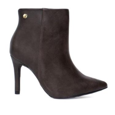 Imagem de Bota Feminina Vizzano Napa Genebra Salto Fino Marrom Escuro, Marrom es