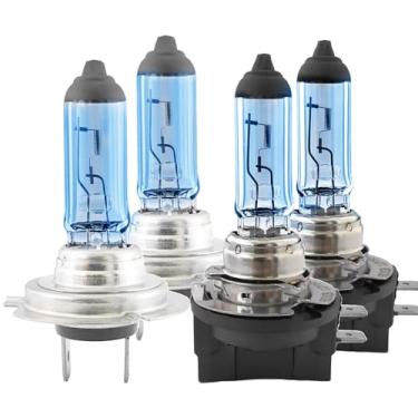 Imagem de Substituição de lâmpada de farol de halogênio para Hyundai Santa Fe 2009 2010 2011 2012 2013 2014 2015 2016, feixe alto H7, combo de luzes de feixe baixo H11b, branco 6000k, 120% de brilho, pacote com