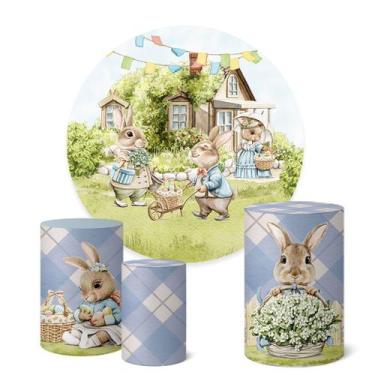 Imagem de Trio Capas Cilindro + Painel Sublimado 1,50m Páscoa - Fadrix, K1PSC037