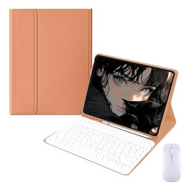 Imagem de Teclado Redondo Para Tab S6 Lite 10.4 Pol Com Capa + Mouse