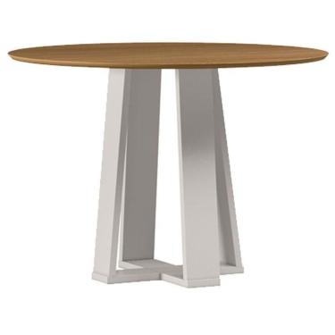 Imagem de Mesa De Jantar 100x100 Cm Isabela Sem Vidro Off White Ype – New Ceval