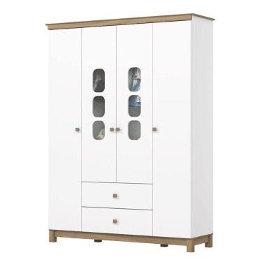 Imagem de Guarda Roupa Infantil Aconchego 4 Portas Branco Jequitibá - Henn