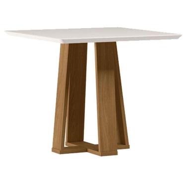 Imagem de Mesa De Jantar 90x90 Cm Valência Com Vidro Ype Off White – New Ceval