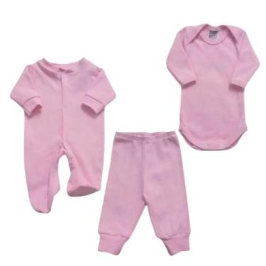 Imagem de Kit prematuro 3 peças body mijão macacão para menino ou menina boneca 