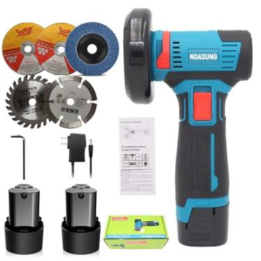 Imagem de NOASUNG Esmerilhadeira Angular Sem Escova Com 2 Baterias, Mini Ferramenta Elétrica Portátil Fio De 16,8 V, 5 Discos, Ideal Para Corte Metal, Madeira, Aço Fino, Tubos E Plástico
