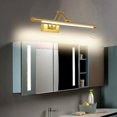 Imagem de Luminária de parede LED para espelho de banheiro, arandelas giratórias de parede com ângulo ajustável com sensor de iluminação espelhada lâmpadas de parede de acrílico modernas para banheiros, luzes