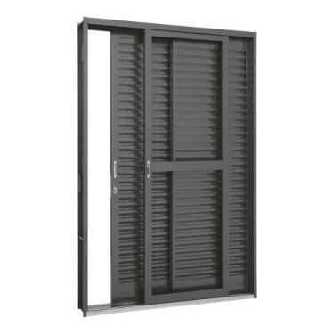 Imagem de Porta Balcão de Correr em Aço 217 x 160 x 12 cm 3 Folhas Direita Belfo