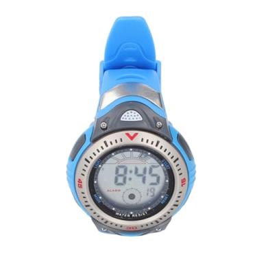 Imagem de Men Sports Digital Watch Water impermeável LED Luz de fundo Dual Time Display StopWatch Week Calendário Alarme ao ar livre Aguarda azul para homens Straia de silicone resistente à