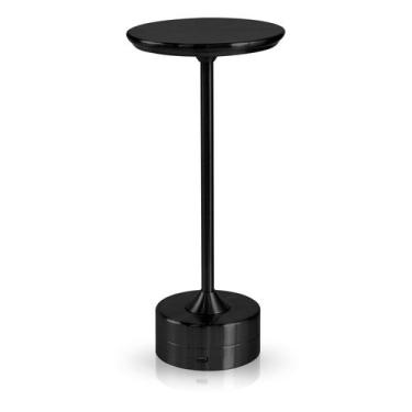 Imagem de Luminária de Mesa Candeeiro Led Preto Sem Fio Tutto Home Recarregável 