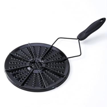 Imagem de Parrilla para Arepas Colombianas – Grelha Arepa para Fogão e Queimador a Gás, Placa Difusora de Calor para Cozinhar uniformemente, Ferro com Revestimento de Esmalte Durável com Alça Antiderrapante