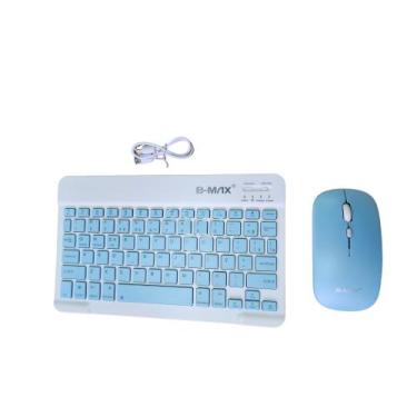 Imagem de KIT TECLADO E MOUSE BLUETOOTH B-MAX BM-T11 Recarregável, Azul