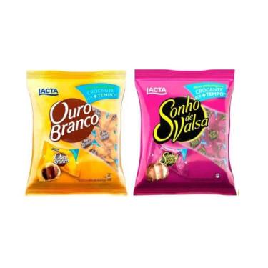 Imagem de Kit Chocolate Bombom Sonho De Valsa E Ouro Branco Lacta 1kg
