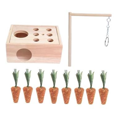 Imagem de Ioensy Casa de madeira para hamster, esconderijo, túnel de brinquedo para hamster, brinquedos de exploração, labirinto, brinquedos para pequenos animais,