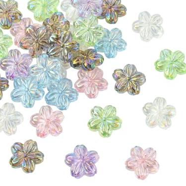 Imagem de Ipotkitt 30 miçangas de flores de resina de cores mistas primavera floral flor de cerejeira contas espaçadoras para fazer joias faça você mesmo, pulseira, colar, brincos, chaveiros, decoração