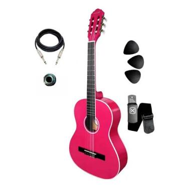 Imagem de Violão Elétrico Giannini Canhoto N14 Lh Estudante Nylon (Pink Glossy)