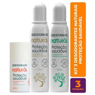 Imagem de Kit 3 Desodorante Vegano Natural Camomila/Erva Cidreira, Melaleuca/Alo