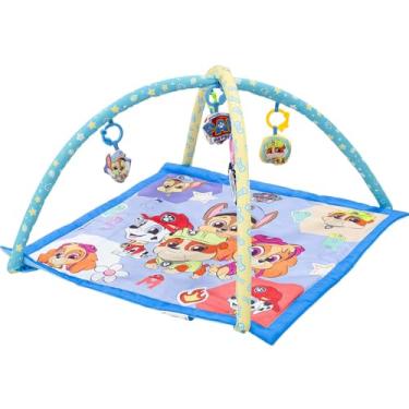 Imagem de Tapete de Atividades para Bebê Interativo Educativo Baby Style Patrulha Canina Colorido Portátil Brinquedo Infantil Menino e Menina Confortável Acolchoado (Azul menino)
