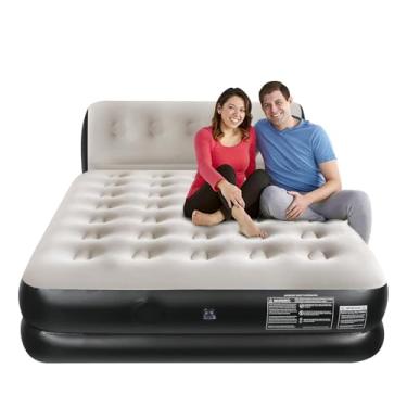 Imagem de EKEPE Colchão de ar Queen com bomba sem fio embutida e cabeceira integrada, colchão de ar inflável, cama de ar inflável para casa, acampamento, cama de hóspedes