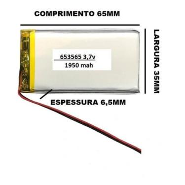 Imagem de Bateria 653565 C/ 1950mah 6,5mmx35mmx65mm 2 Fios 3,7v - bgb