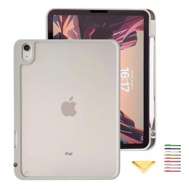 Imagem de UUcovers Capa para Apple iPad 9ª/8ª/7ª geração de 10,2 polegadas com suporte magnético para lápis, [carregamento de lápis] Capa traseira de TPU macio transparente fosco para tablet iPad de 10,2