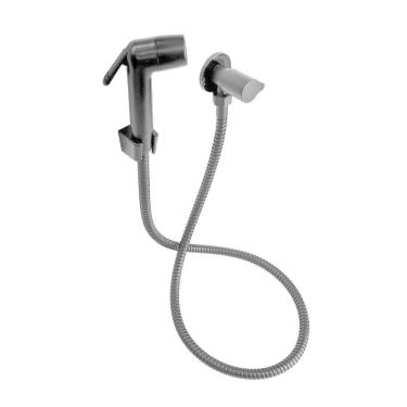 Imagem de Ducha Higiênica Banheiro Chuveirinho Com Regulador Jato Preto Fosco Grafite Black 1/4 De Volta