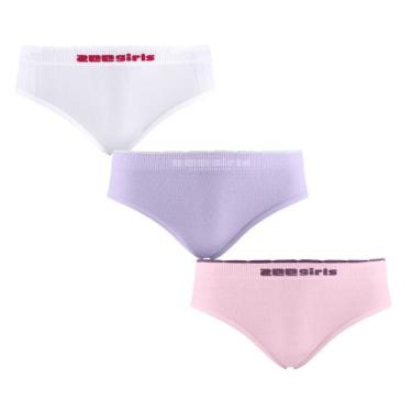 Imagem de Kit 3 peças Calcinha Tanga Infantil Sem Costura Zee Rucci, M