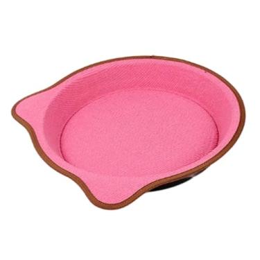 Imagem de NESSICURE Raspador de gato sem papelão, cama para gatos em forma de placa de torta, placa resistente para arranhar e ninho de soneca (rosa)