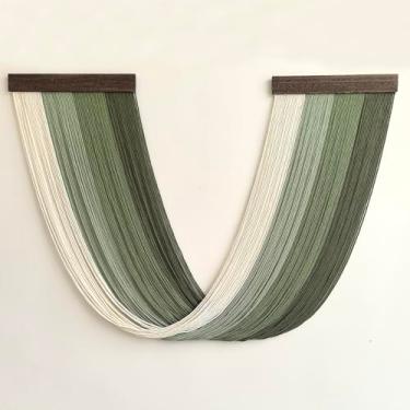 Imagem de Achart Tapeçaria de macramê grande para pendurar na parede, fio ombré, cor gradiente, macramê, decoração de parede, tapeçaria de macramê, decoração boho para quarto, sala de estar, cabeceira acima da