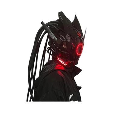 Imagem de Máscara Cyberpunk De Halloween Com Luzes Redondas Para Festas, Festiva