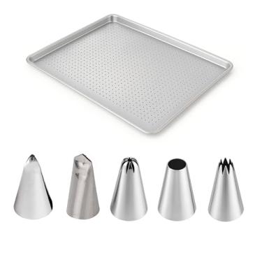 Imagem de Kit Forma Retangular Perfurada + Kit 5 Bicos Para Confeitar