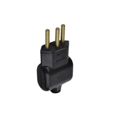 Imagem de Plugue Macho 2 Pólos e Terra 20A/250V 90 ILUMI Preto