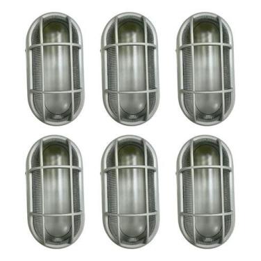 Imagem de 6 Und Kit Arandela Preto C/ Grade Tartaruga 1 X E27 Opl Branco