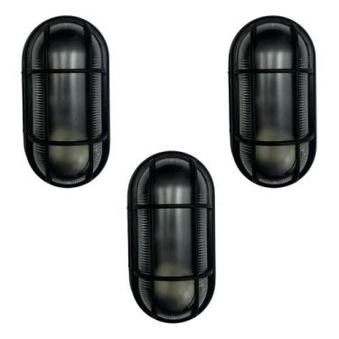 Imagem de Kit 3 Und Arandela Preto Tartaruga C/ Grade 1 X E27 Opl Preto