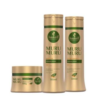 Imagem de Kit Shampoo Condicionador e Máscara para Nutrição e Recuperação Haskel