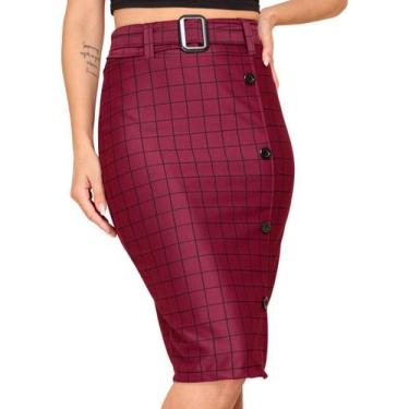 Imagem de Saia Evangélica Social Cinto E Botões Elegante - Look Modas Octavio, M