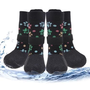 Imagem de PUPTECK Sapatos Antiderrapantes para Cães Em Pavimento Quente/Frio, Botas para Idosos, Botas de Borracha E Protetores de Patas para Cães de Pequeno, Médio E Grande Porte para Evitar Lambidas, Meias Ad